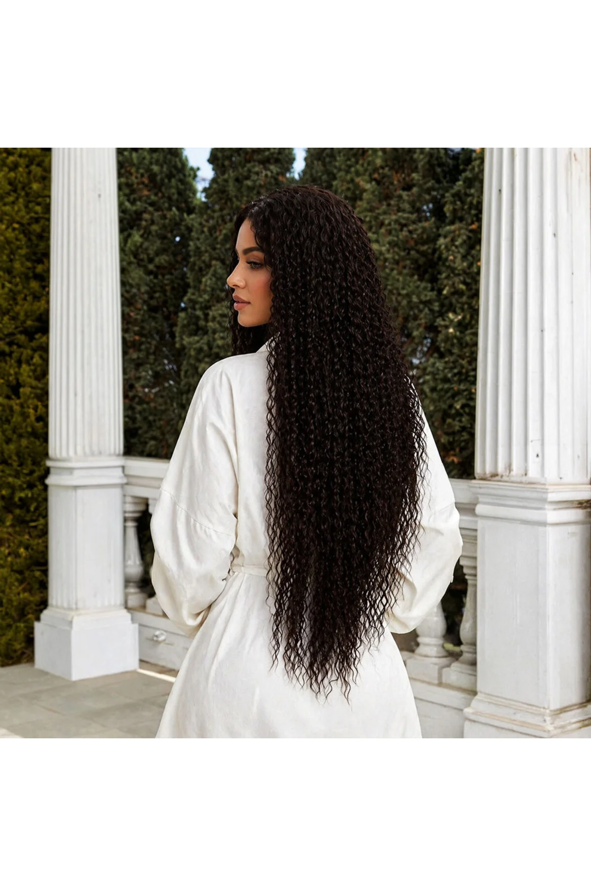 Afro Daa Fiber Sen Tül Peruk / Koyu Kestane