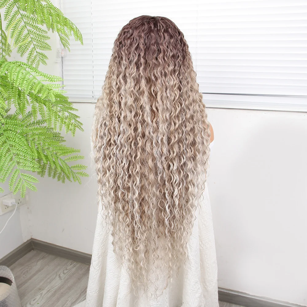Afro Daa Rus Kumralı Beyaz Platin Ombreli Işıltılı Fiber Sen Tül Peruk