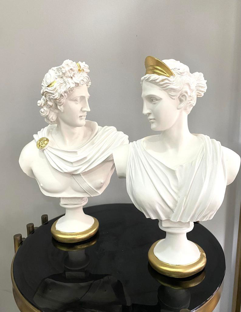 Afrodit Ve Apollon İkili Heykel Takım Büst