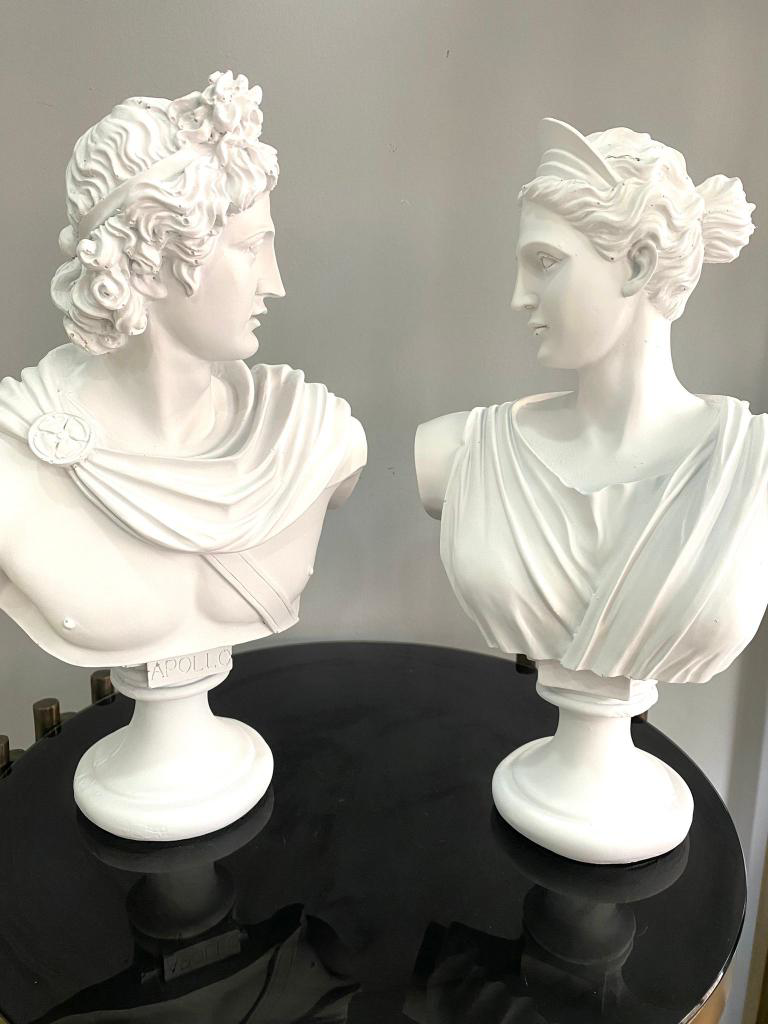 Afrodit Ve Apollon İkili Heykel Takım Büst