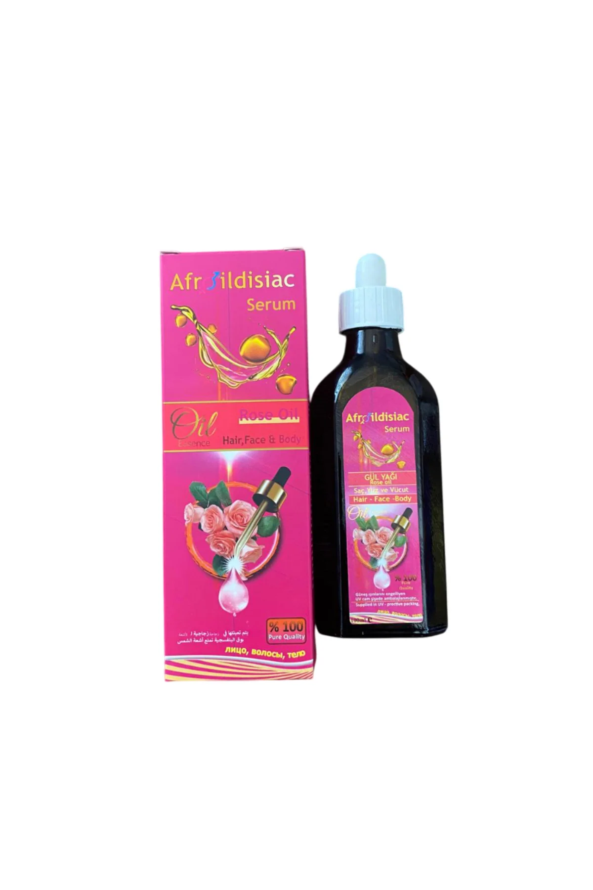 Afrodizyak Etkili Saç Yüz ve Vücut Serumu 100 ML Gül Yağı Vazgeçi