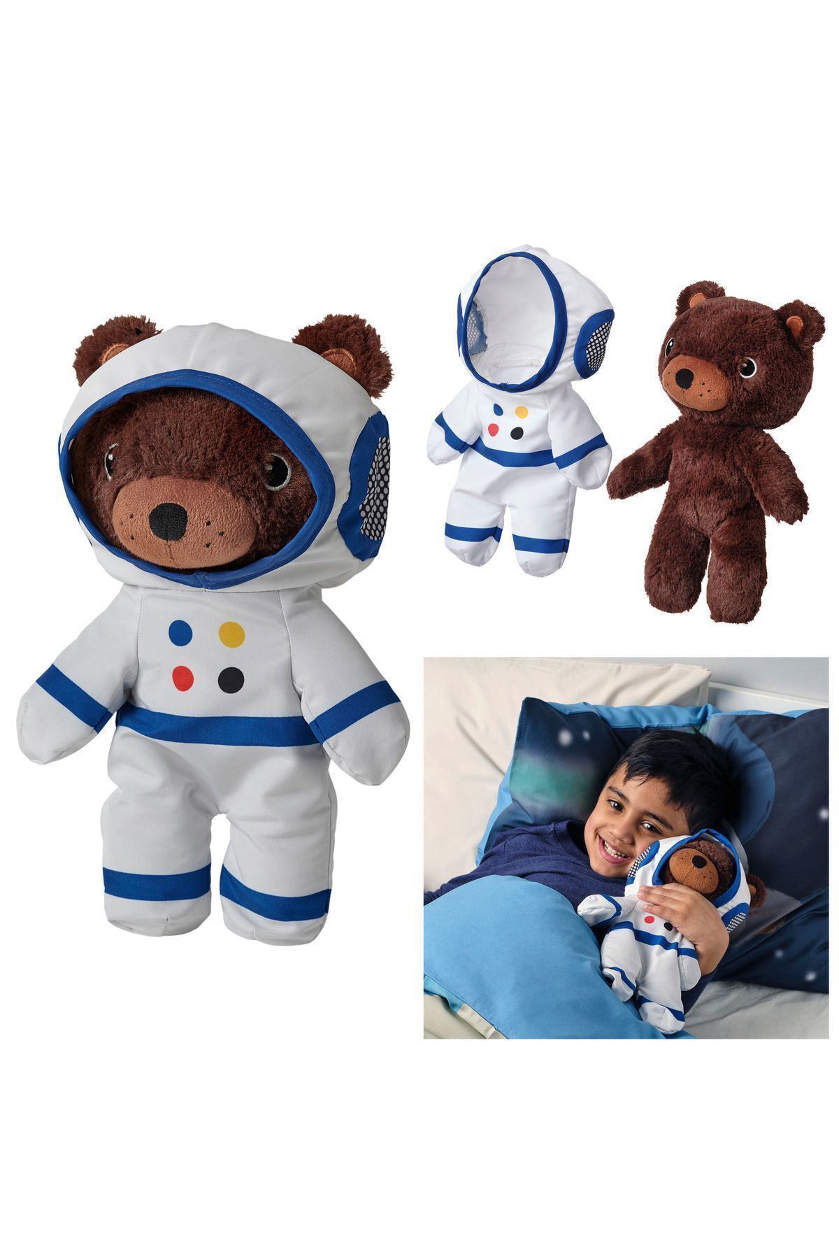 İkea Aftonsparv 28 Cm Çikarilabilir Astronot Giysili Ayi Yumuşak Peluş