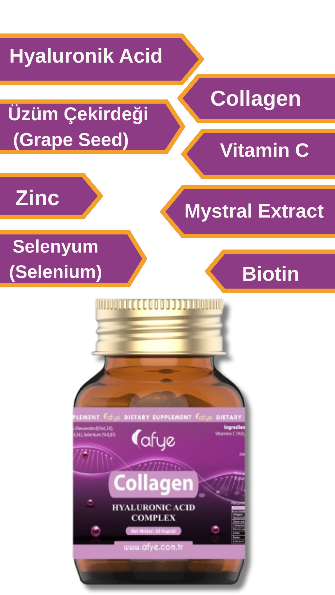 Afye Collagen Hyaluronic Acid Complex (60 Kapsül)