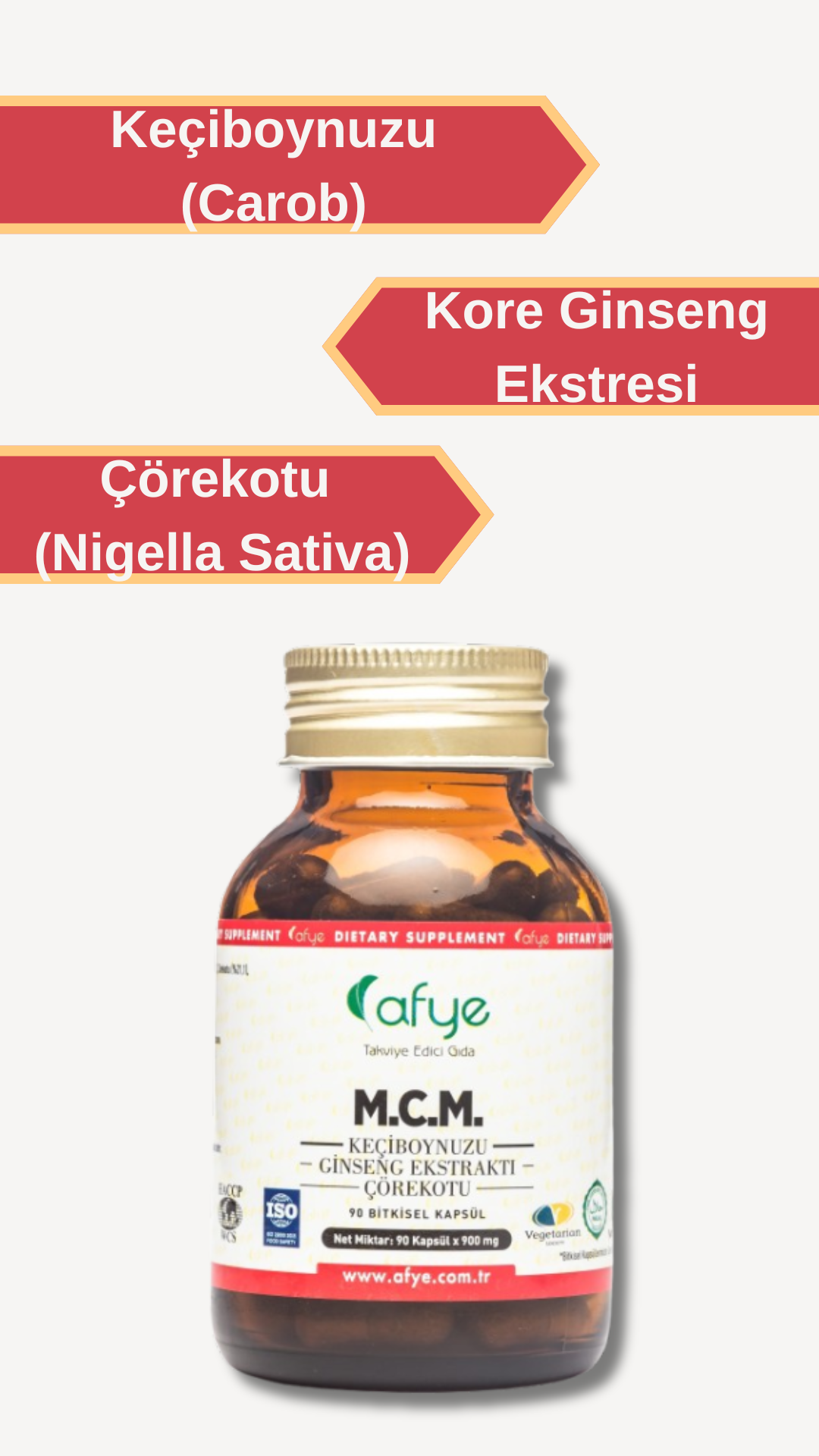 Afye M.C.M ( Keçiboynuzu- Ginseng Ekstraktı - Çörekotu)90 Kapsül