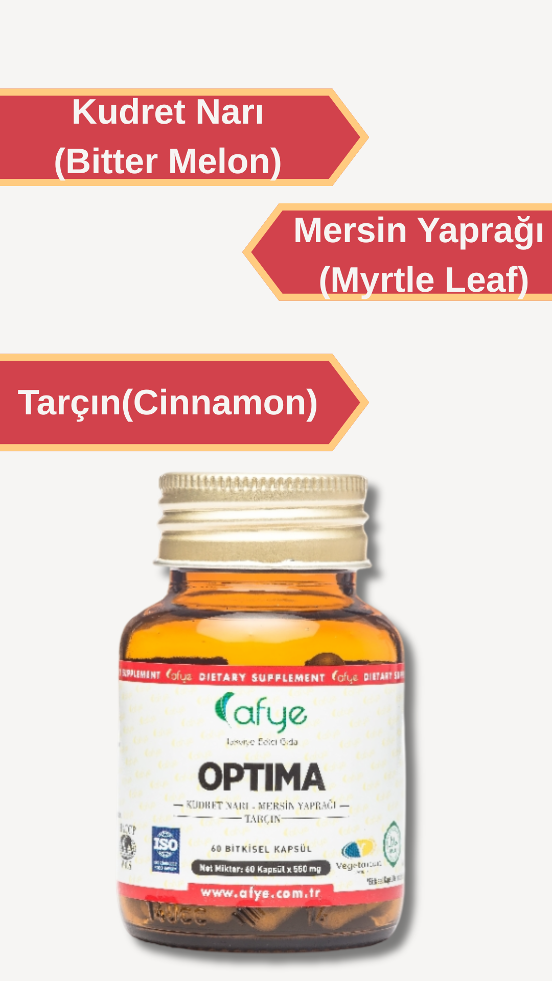 Afye Optima ( Kudret Narı,mersin,tarçın) 60 Kapsül