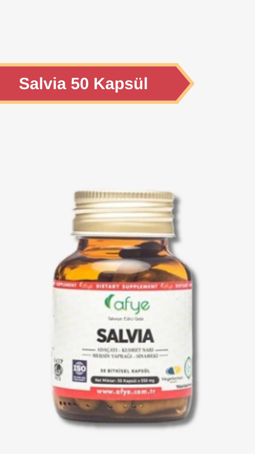 Afye Salvia ( Adaçayı ,kudret Narı , Mersin Yaprağı,sinameki ) 50 Kapsül