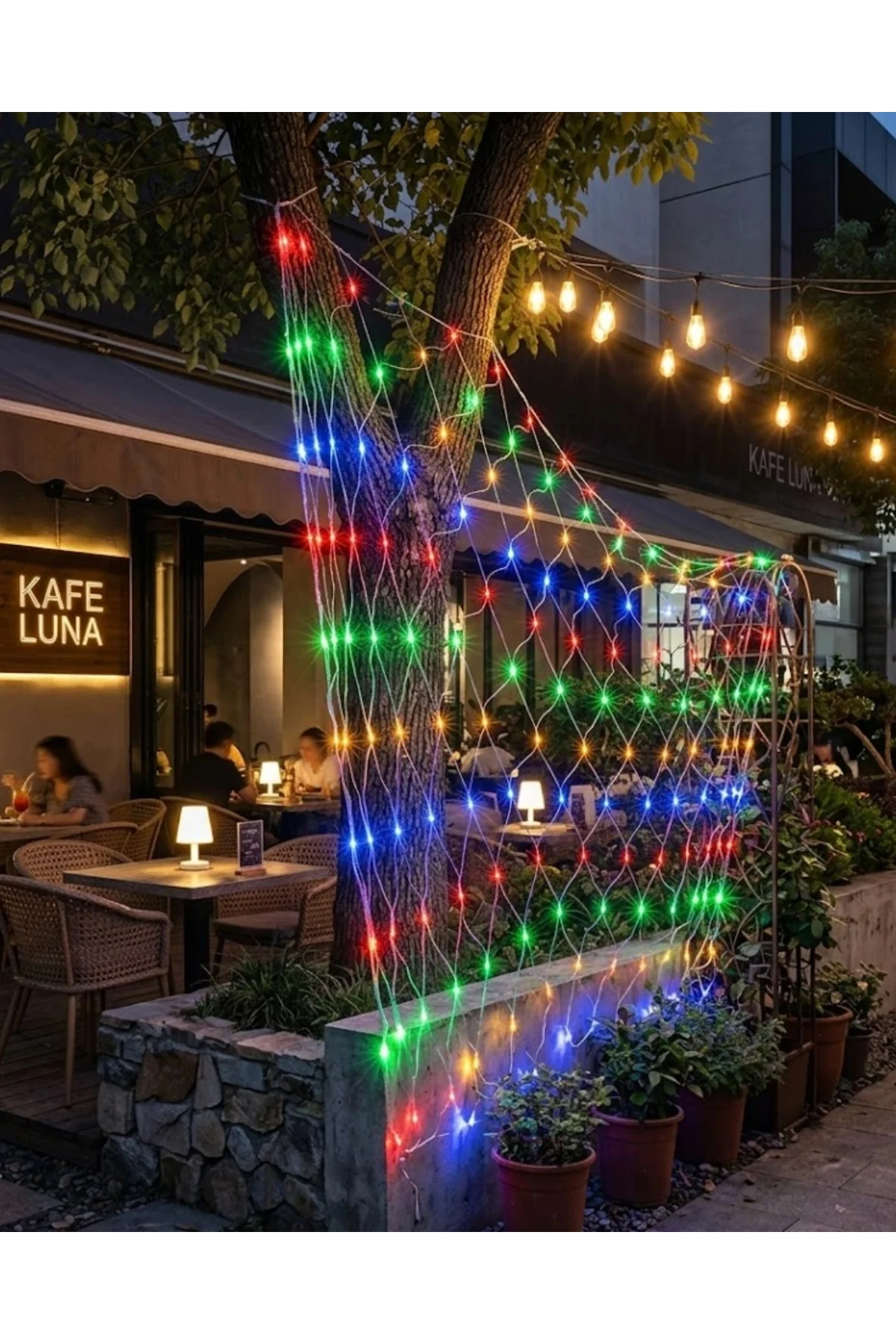 Ağ Şeklinde Led File Işık Dekoratif Ortam Aydınlatma Bahçe Balkon Süsü
