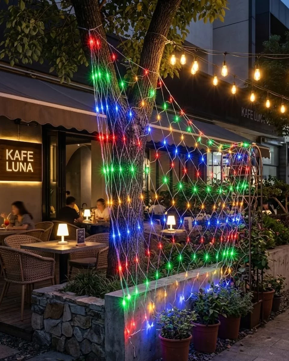 Ağ Şeklinde LED File Işık Dekoratif Ortam Aydınlatma - Bahçe Balkon Süsü