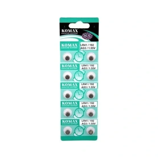 Ag3 Saat Pili - Düğme Pil 10lu Paket Lr41/192 1.55v Ag3 Saat Pili - Düğme Pil 10lu Paket Lr41/192 1.55v