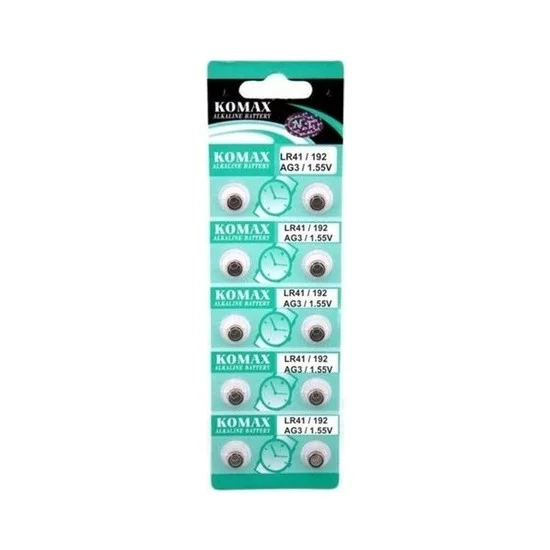 Ag3 Saat Pili - Düğme Pil 10lu Paket Lr41/192 1.55v Ag3 Saat Pili - Düğme Pil 10lu Paket Lr41/192 1.55v