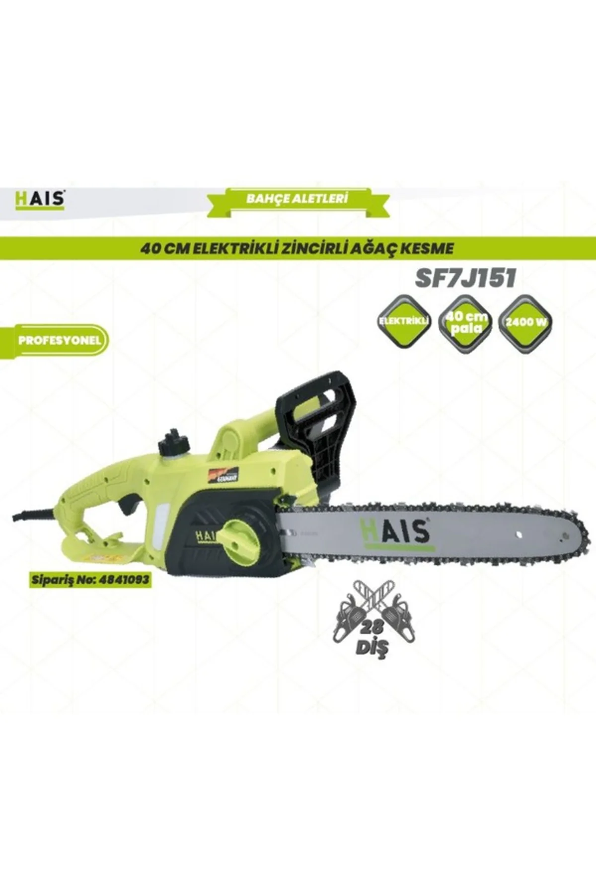 AĞAÇ KESME ELEKTRİKLİ ZİNCİRLİ 40 CM SF7J151