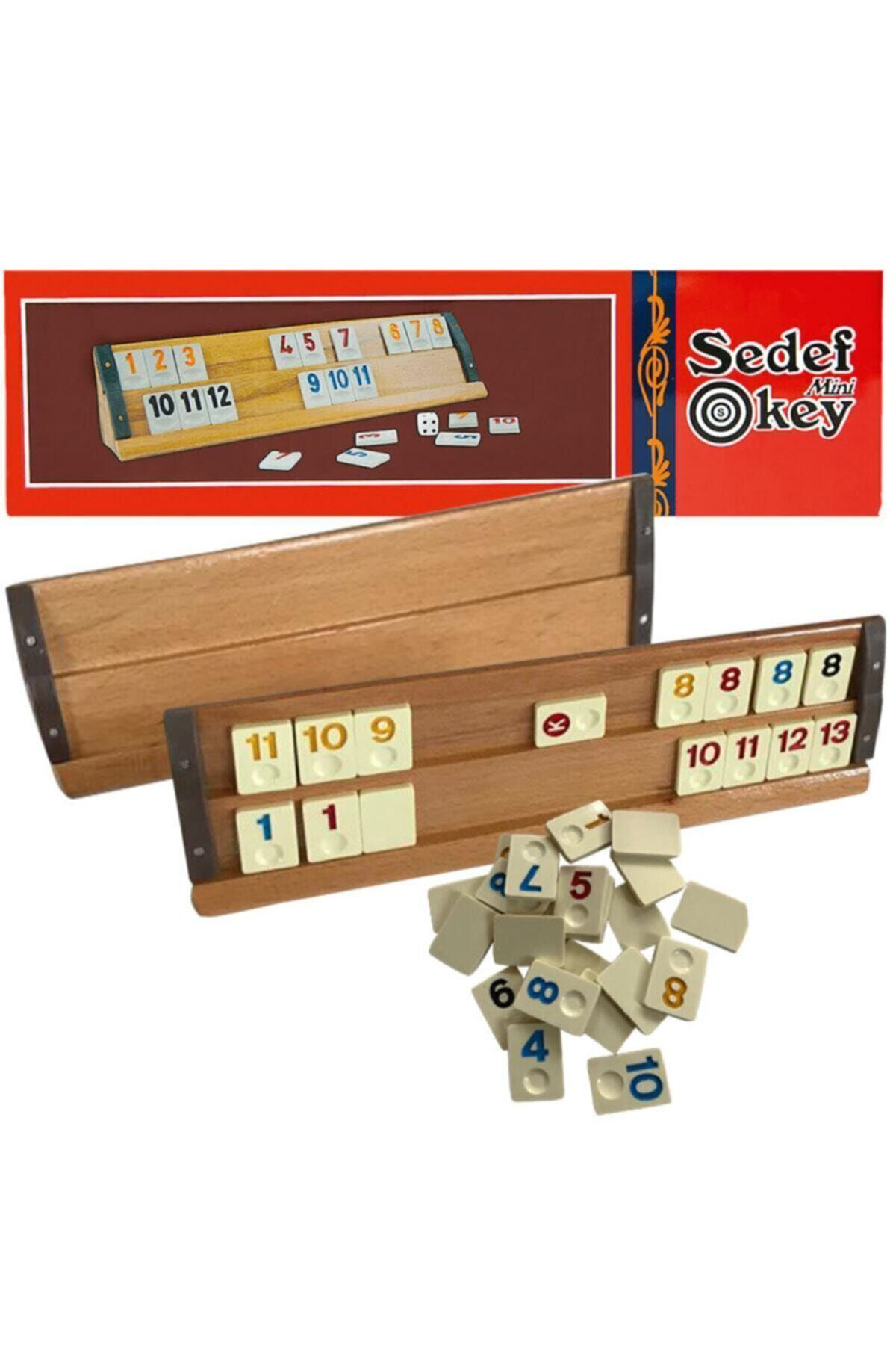 Sedef Ağaç Mini Boy Okey Takimi (Melamin Taşli) 1 Adet İskambil Kağidi