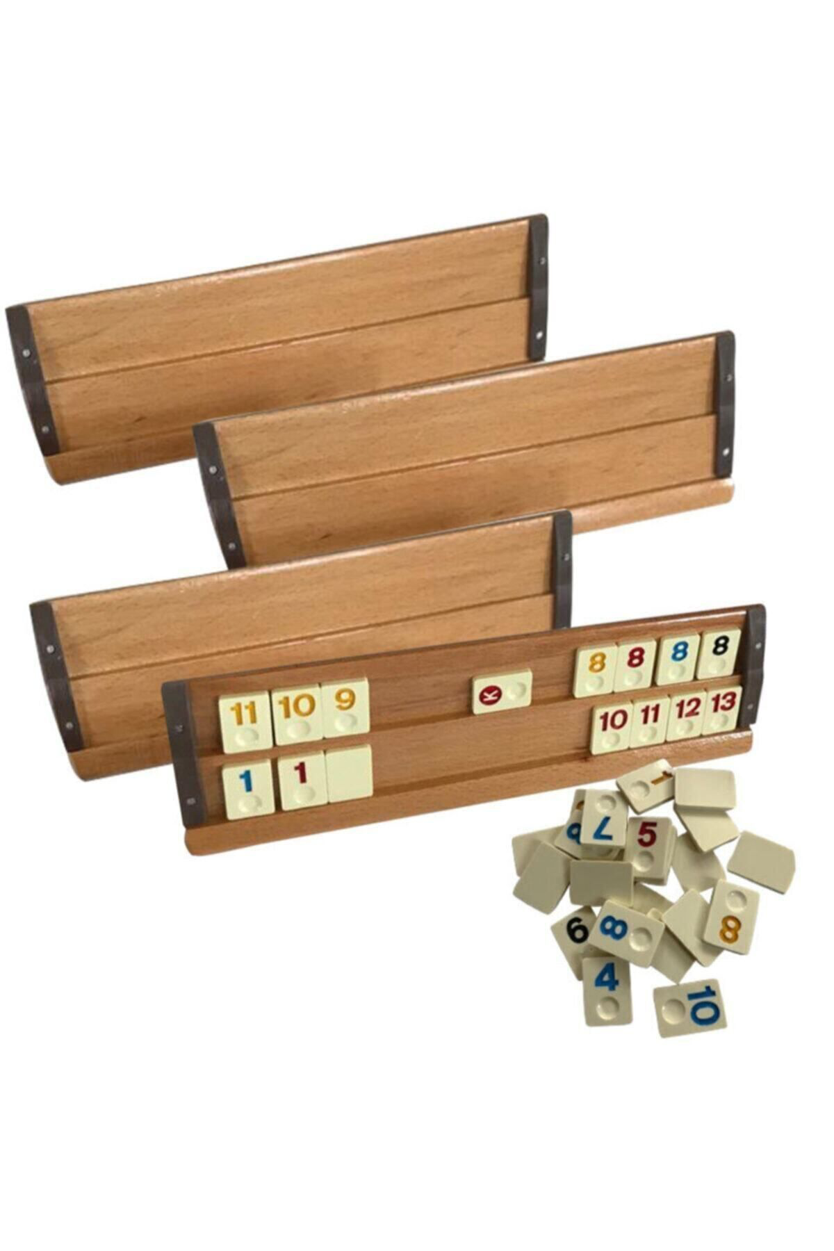 Sedef Ağaç Mini Boy Okey Takimi (Melamin Taşli) 1 Adet İskambil Kağidi