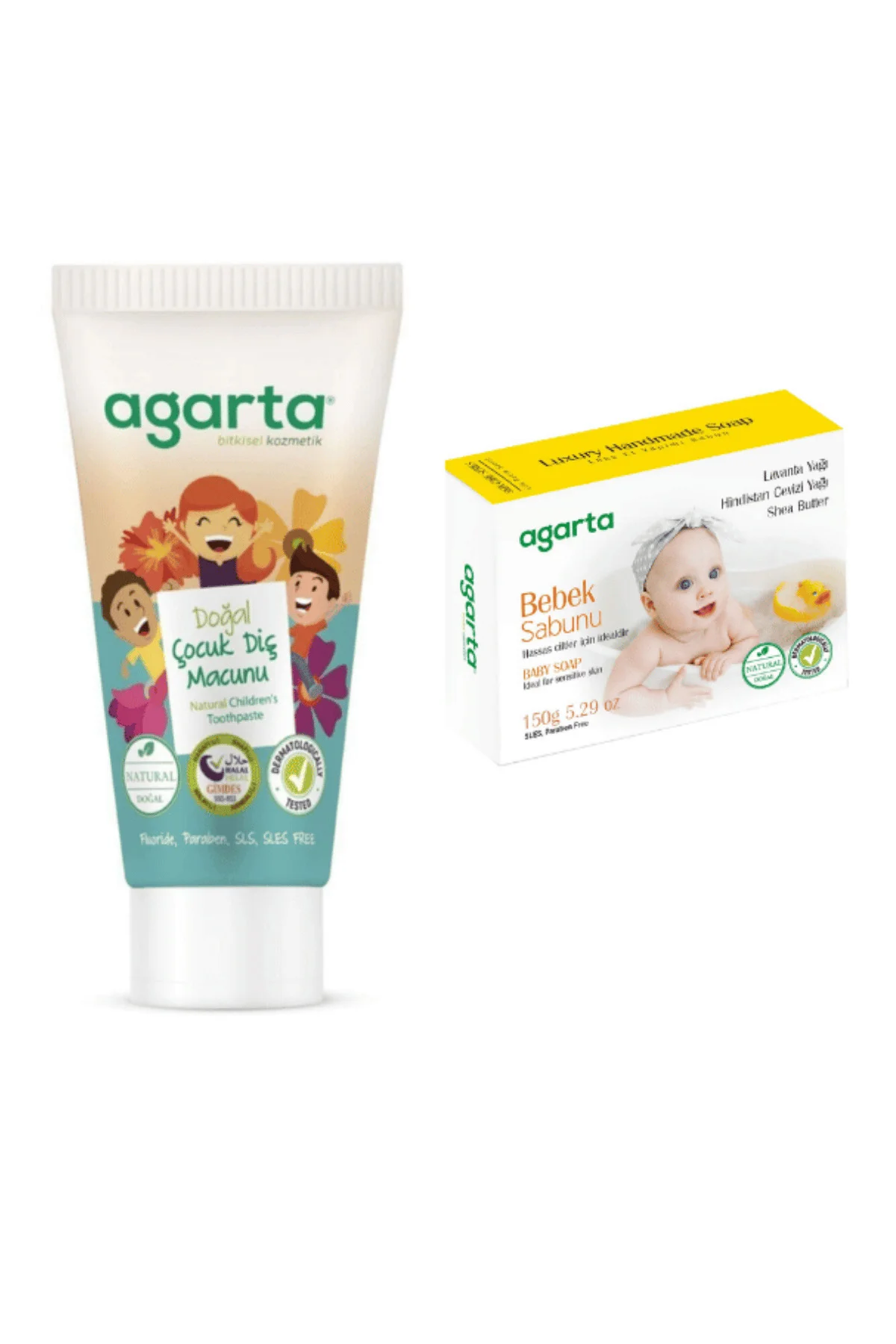 Agarta Doğal Çocuk Diş Macunu 75ml + Doğal Bebek Sabunu 150gr