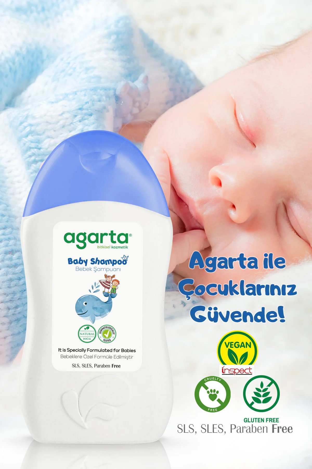 Agarta Doğal Erkek Bebek Şampuanı Saç ve Vücut 400 ML