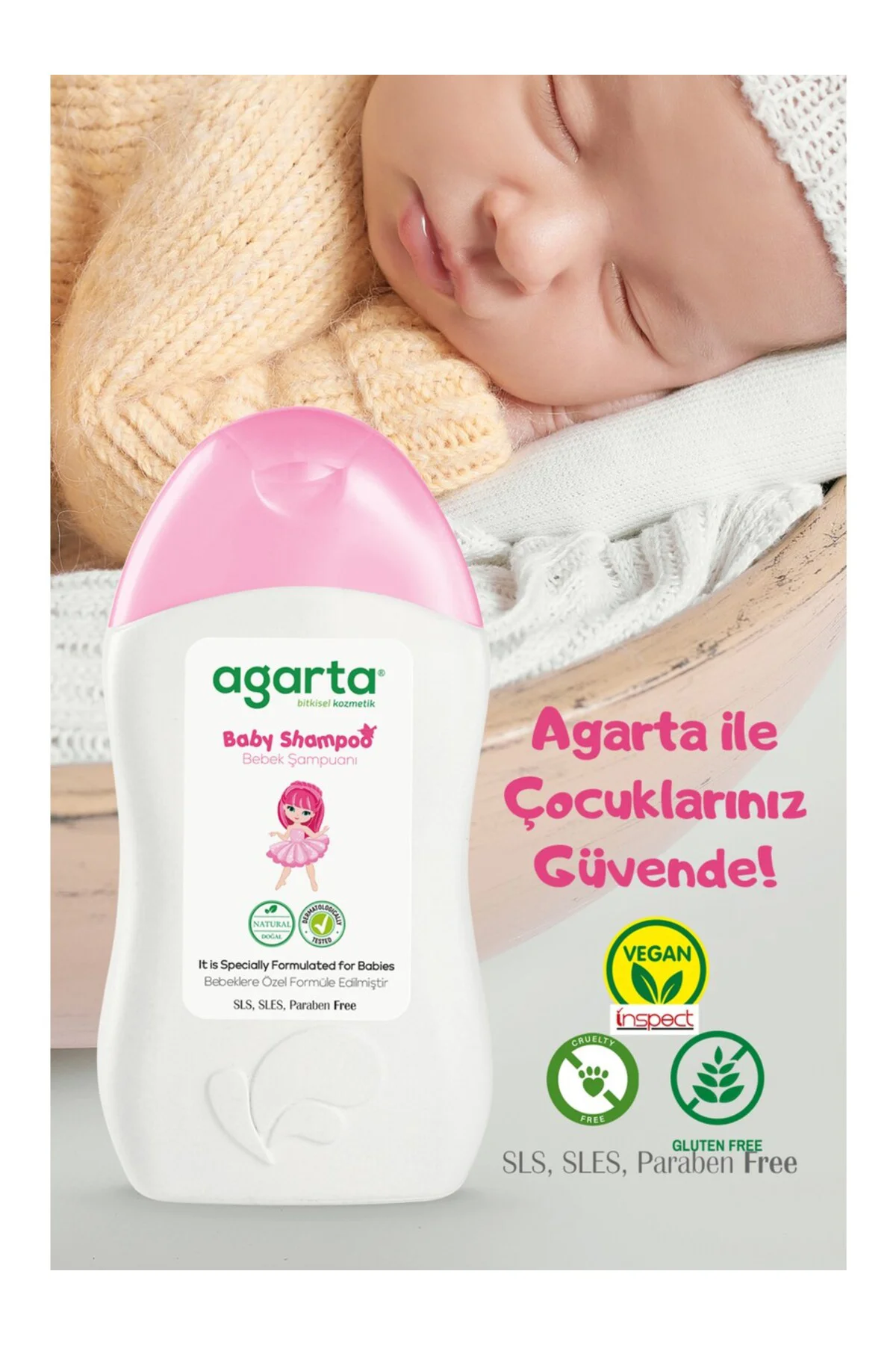 Agarta Doğal Kız Bebek Şampuanı Saç ve Vücut 400 ml