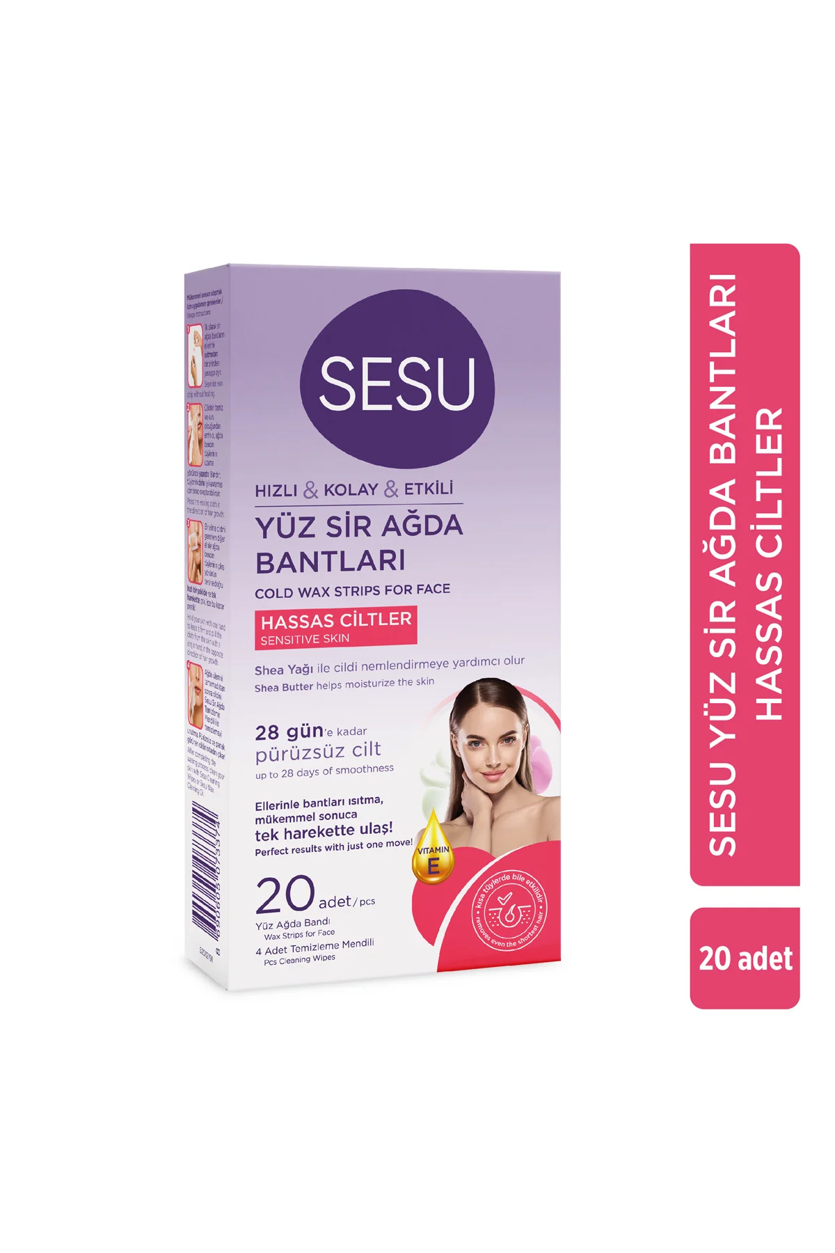 AĞDA YÜZ BANDI HASSAS CİLT PEMBE 20 Lİ 1 ADET