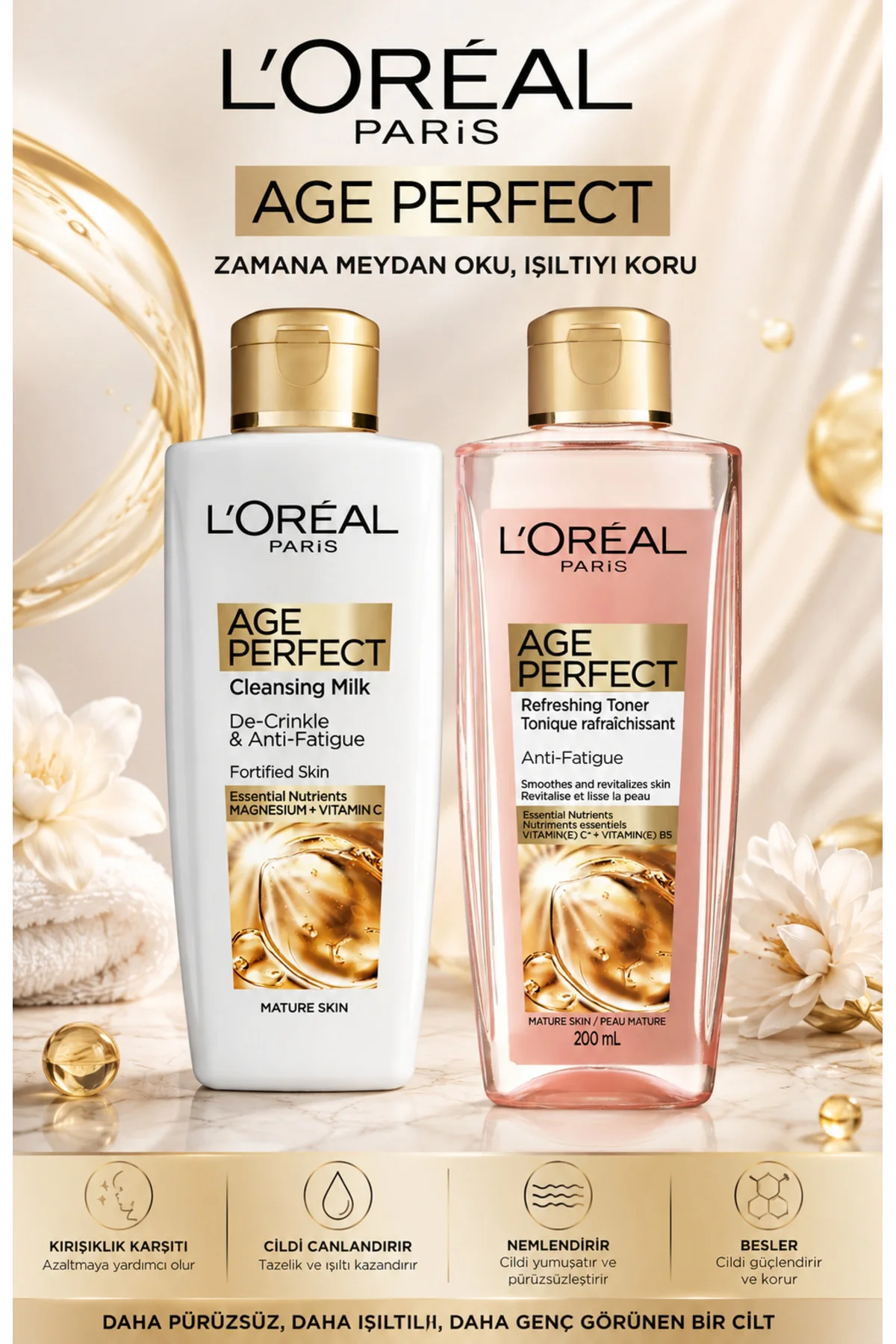 Age Perfect Temizleme Sütü 200 Ml Ve Tonik 200 Ml 2’li Set - Görsel 2