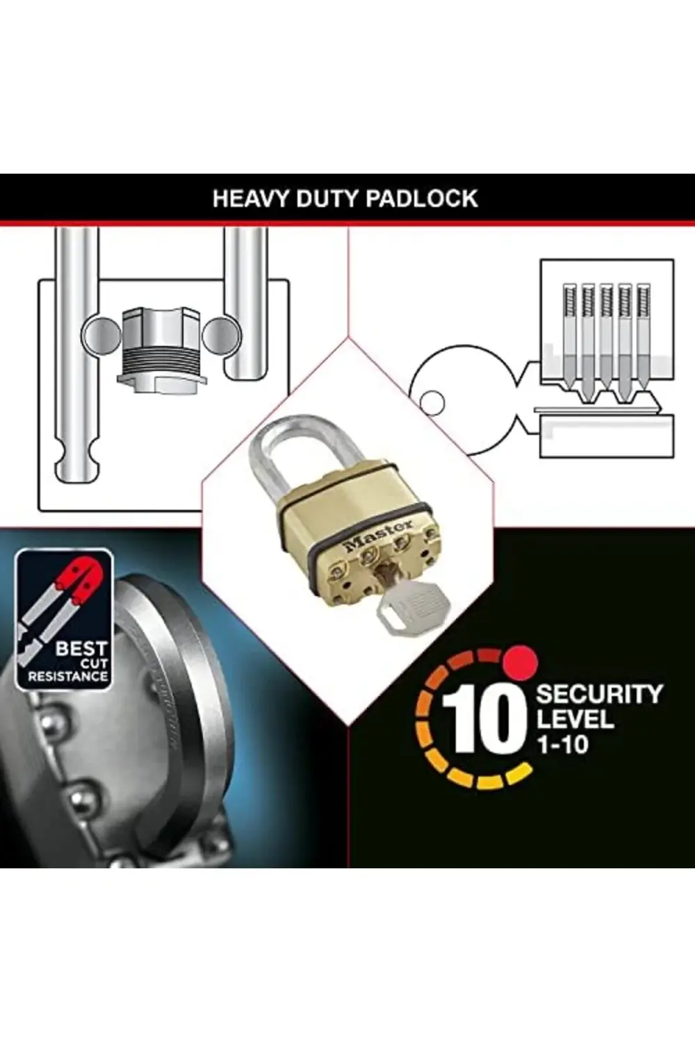 ağır hizmet tipi asma kilit [tuş kilidi] [lamine çelik] [hava koş