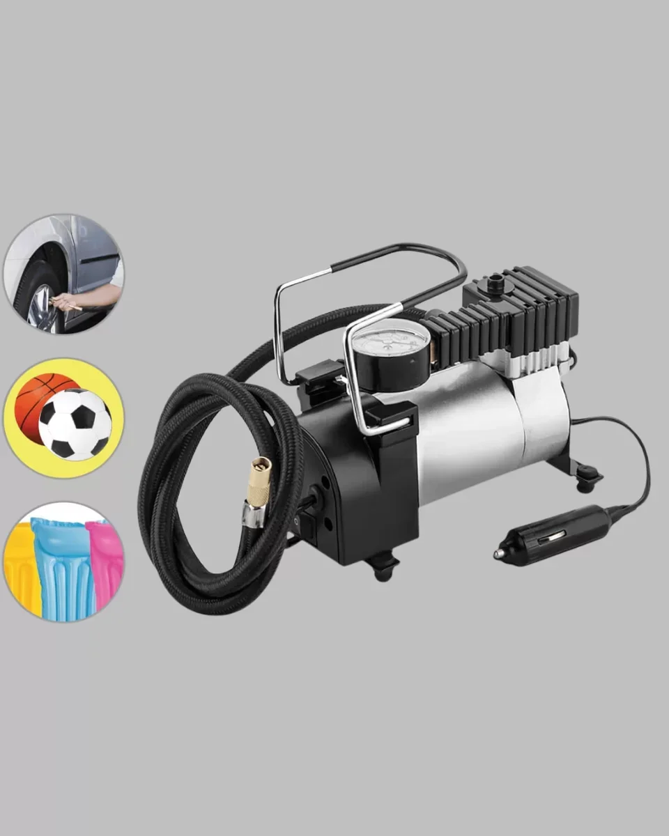 Ağır Hizmet Tipi Oto Kompresör 140 PSI Manometreli - Sürüş Güvenliği İçin Gelişmiş Lastik Hava Basıncı Cihazı