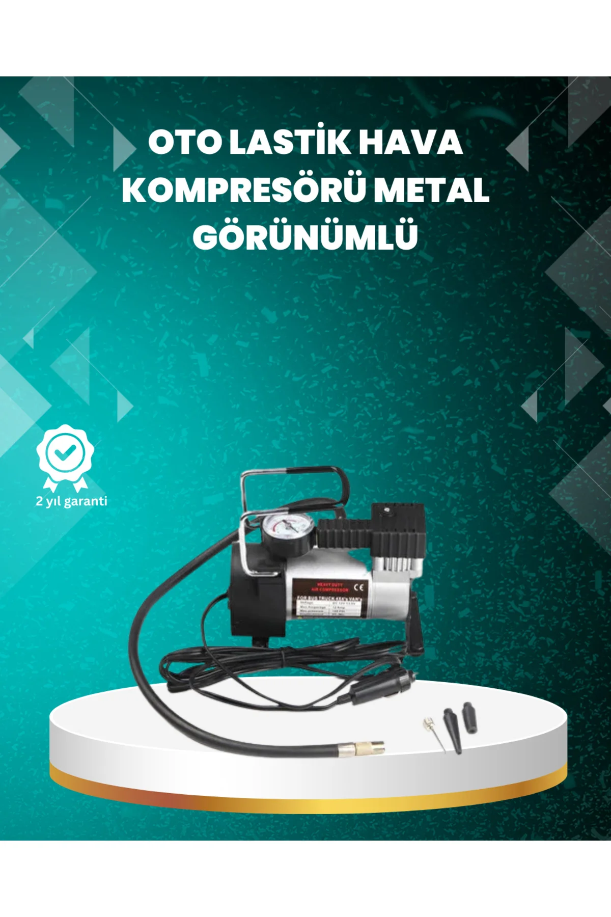 Ağır Hizmet Tipi Oto Kompresör 140 PSI Manometreli