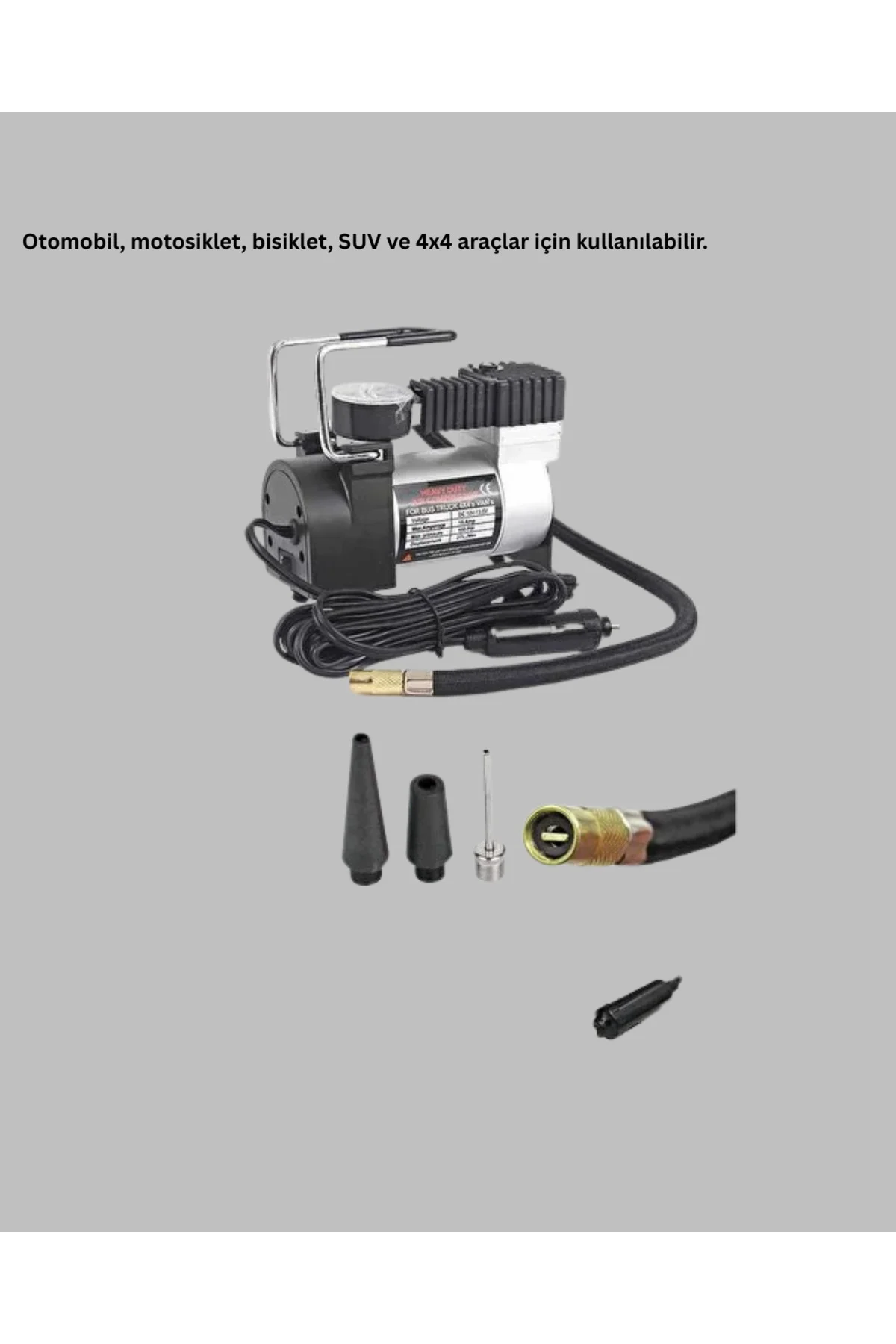 Ağır Hizmet Tipi Oto Kompresör 140 PSI Manometreli