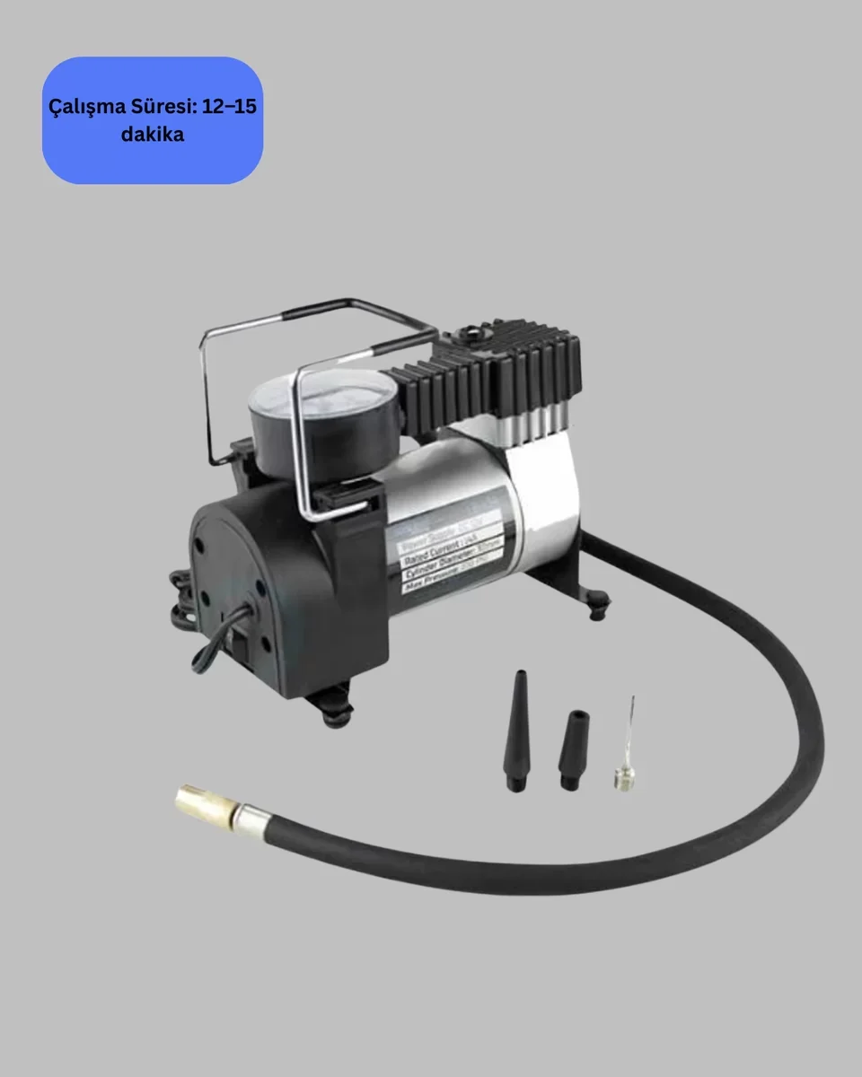 Ağır Hizmet Tipi Oto Kompresör 140 PSI Manometreli - Sürüş Güvenliği İçin Gelişmiş Lastik Hava Basıncı Cihazı