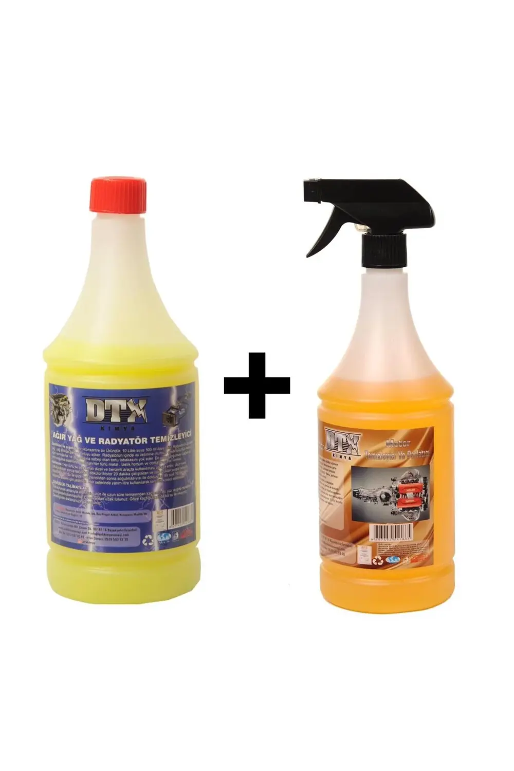 Ağır Yağ Sökücü Konsantre (1/5) 1 Litre & Susuz Motor Temizleyici