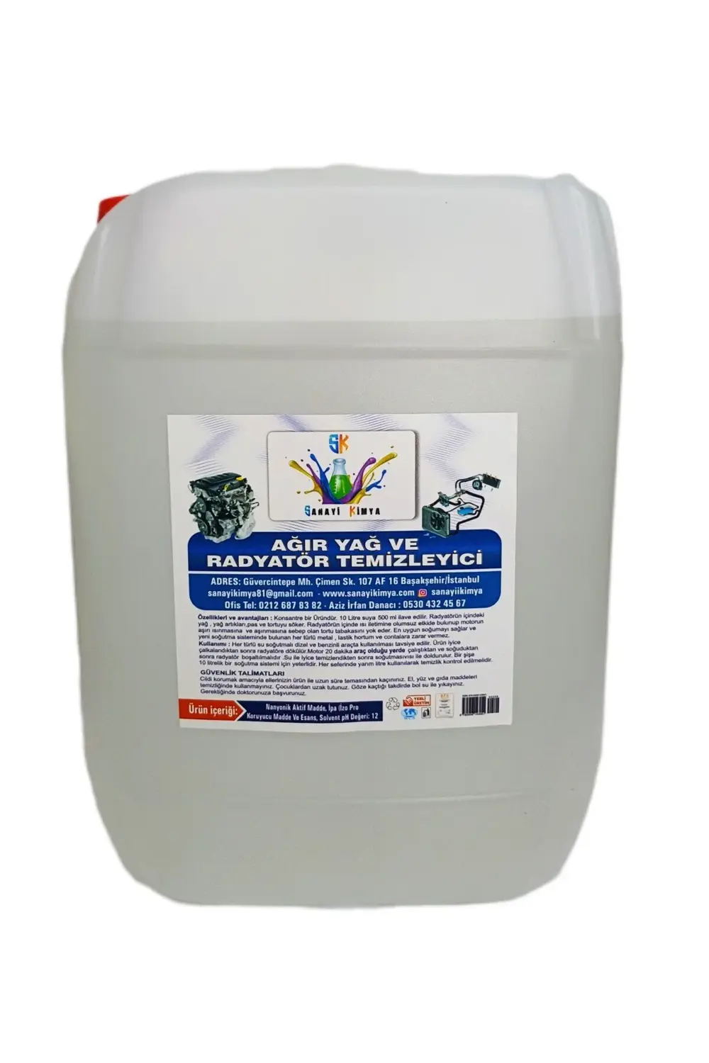 Ağır Yağ Sökücü Radyatör Temizleme Sıvısı 1/5 Konsantre   5 Litre