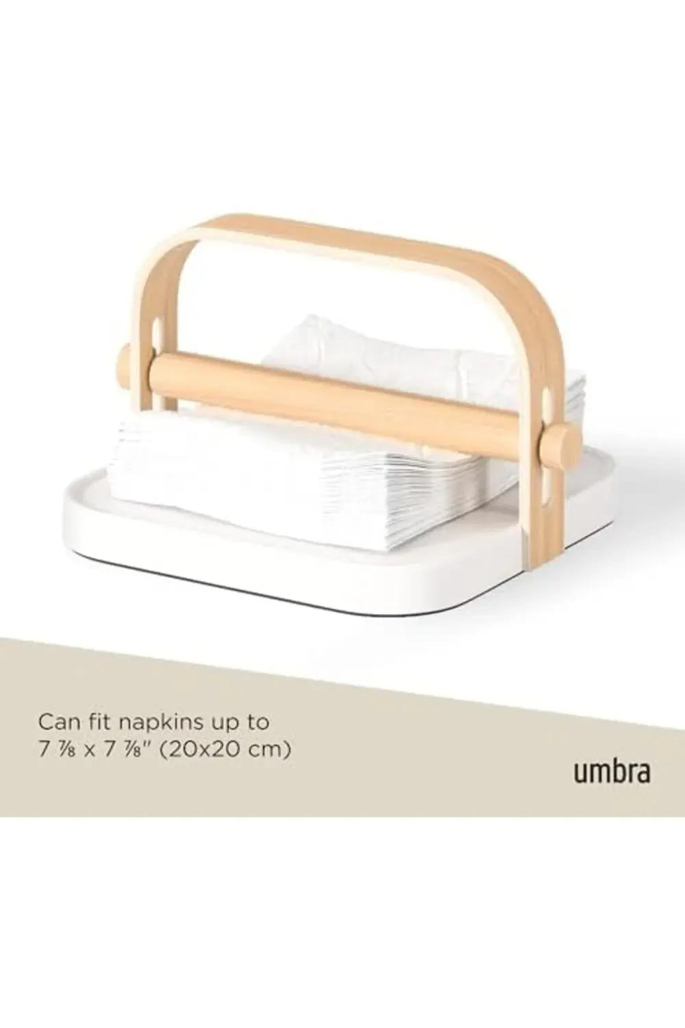 Ağırlık ve Taşıma Saplı Bellwood Peçete Tutacağı, Beyaz/Doğal 395