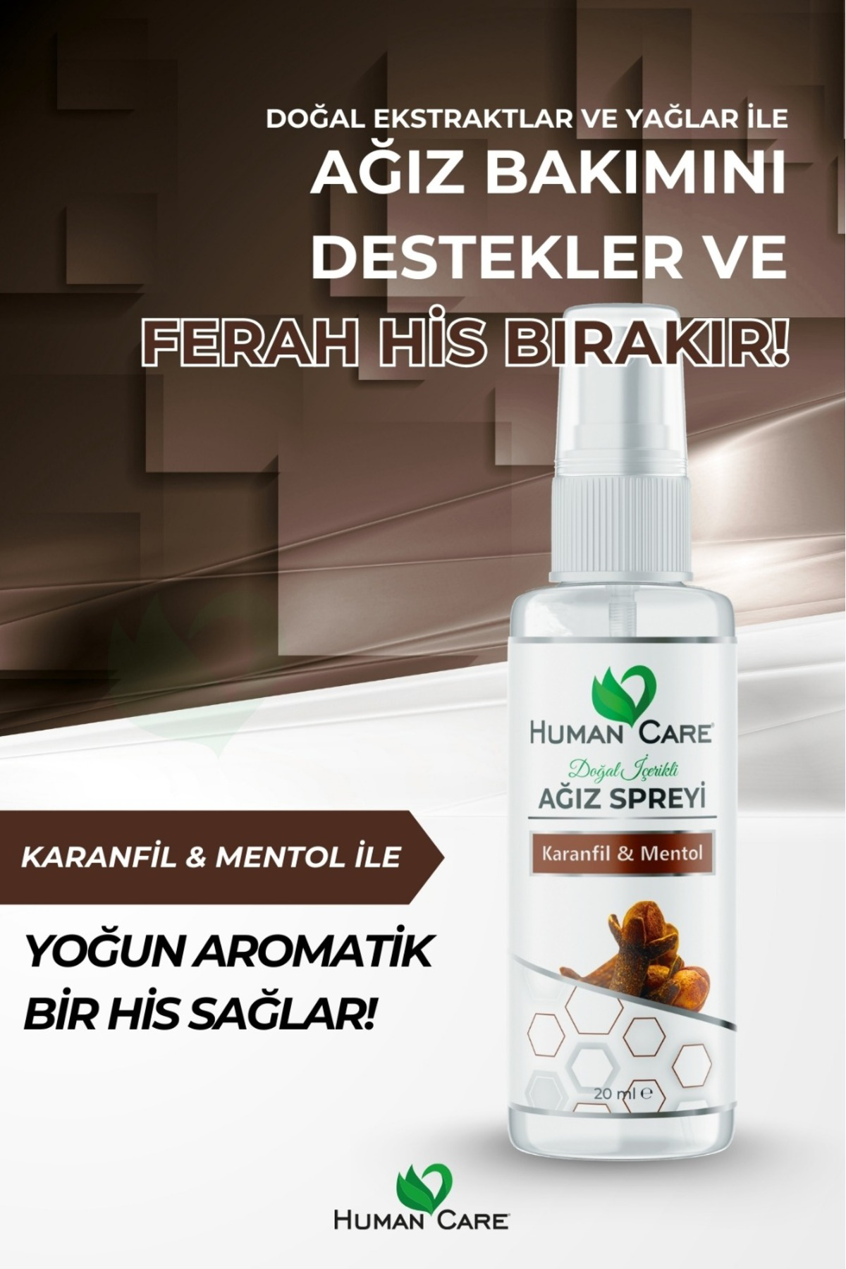 Ağız Spreyi - Karanfil & Mentol - Alkolsüz Ağız Spreyi Ferahlatıc