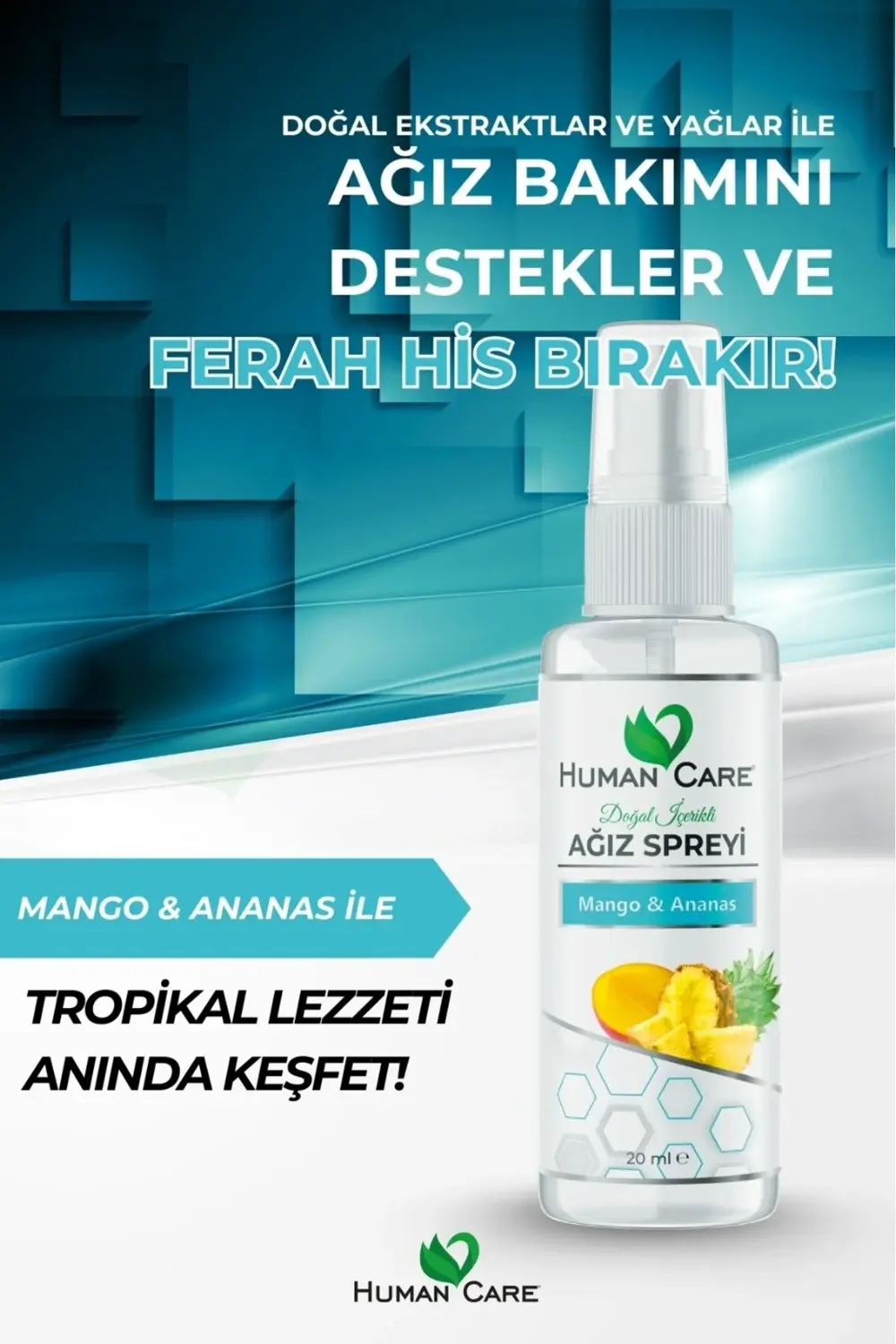 Ağız Spreyi - Mango & Ananas - Alkolsüz Doğal Ağız Kokusu Gideric