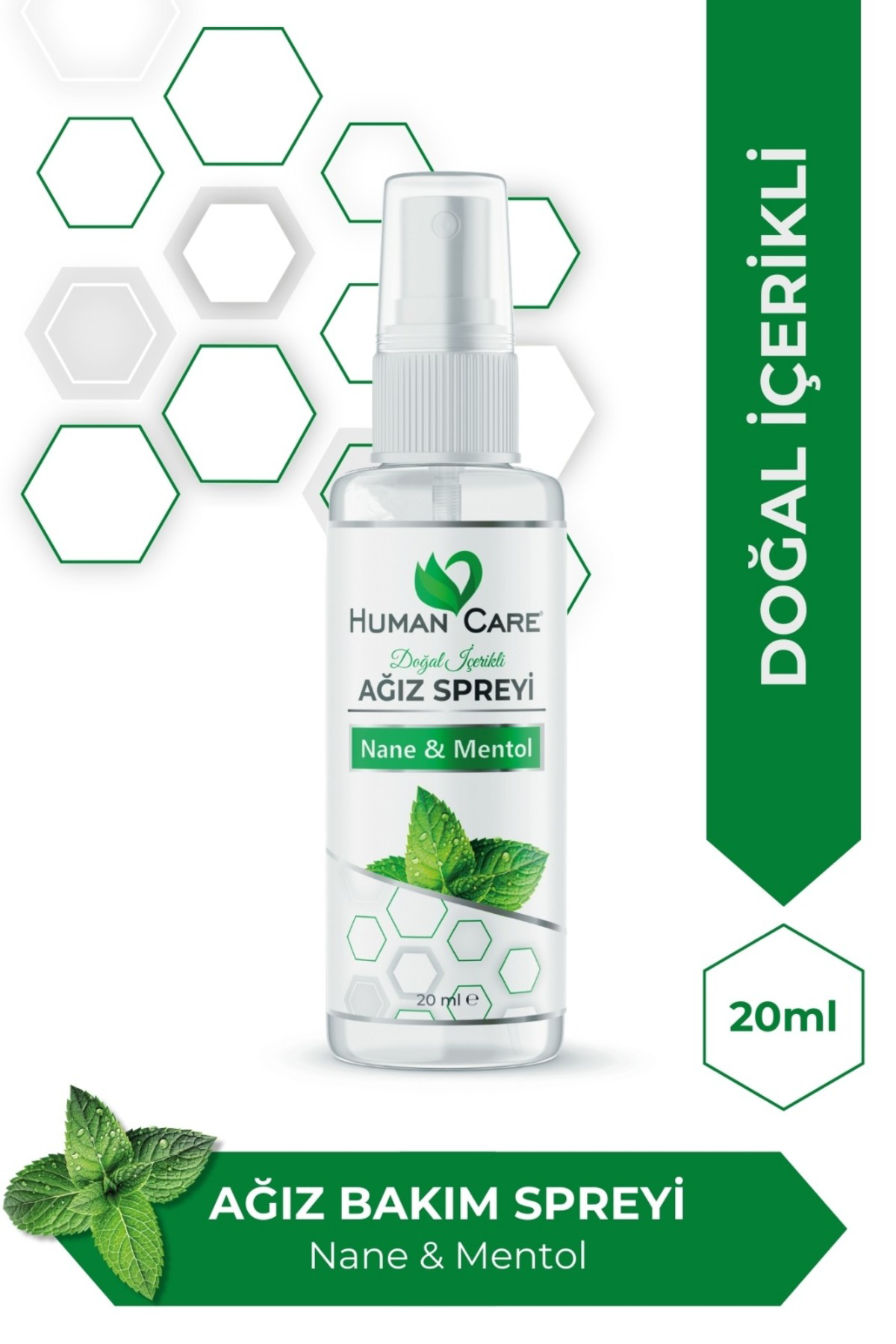 Ağız Spreyi - Nane & Mentol - Doğal İçerikli Alkolsüz Ağız Kokusu