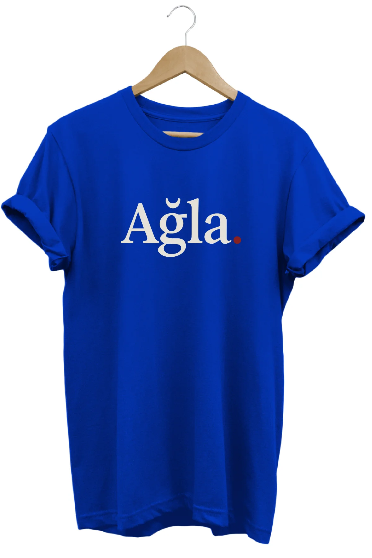 Ağla Baslıkı Unisex Regular Fit %100 Pamuk Yumuşak Dokulu Bisikle
