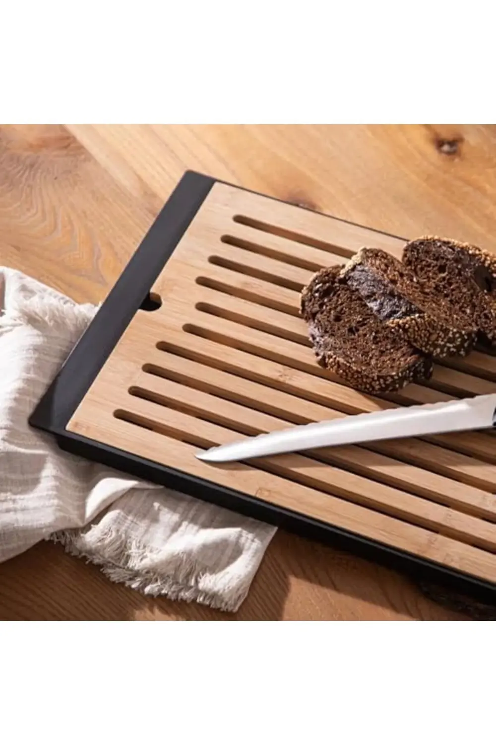 AGNİ BIÇAKLI BAMBU EKMEK KESME TAHTASI 38X27 CM 1200752