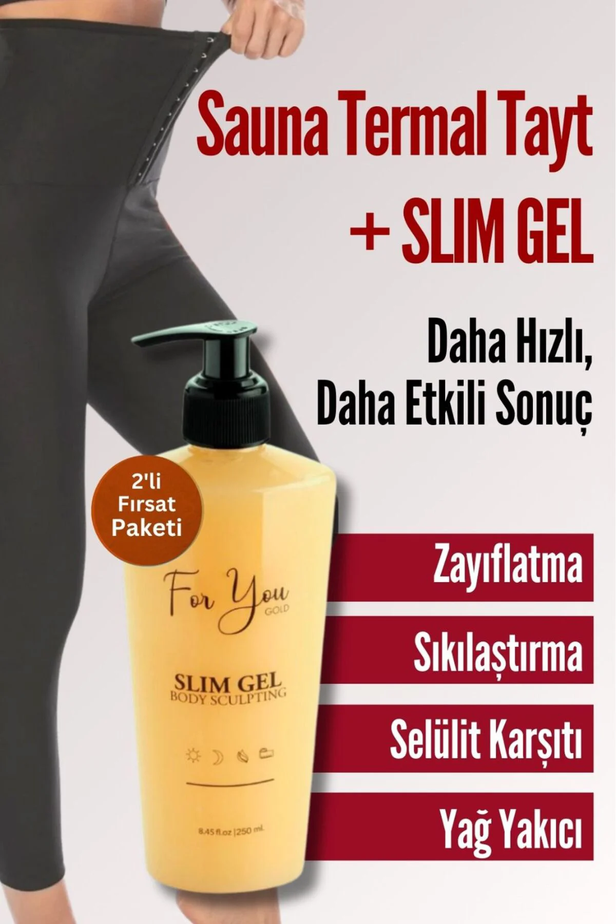 Agraflı Sauna Termal Tayt ve Slım Gel Set