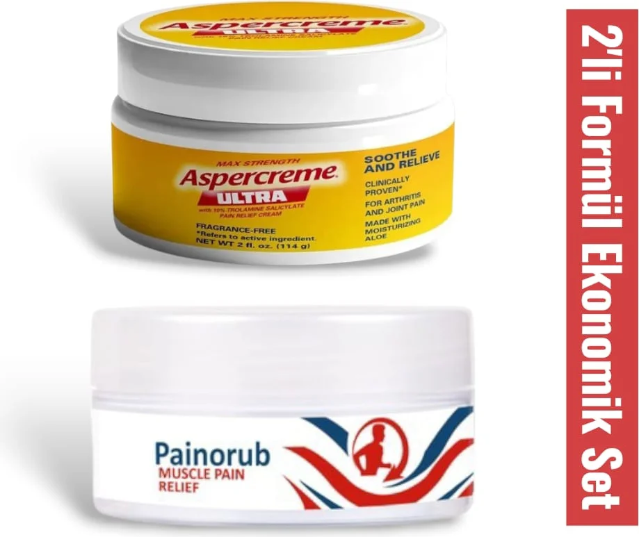 Ağrı Kesici Krem Seti - Aspercreme Ultra 100 ml + Painorub 50 ml / Bitkisel Destek