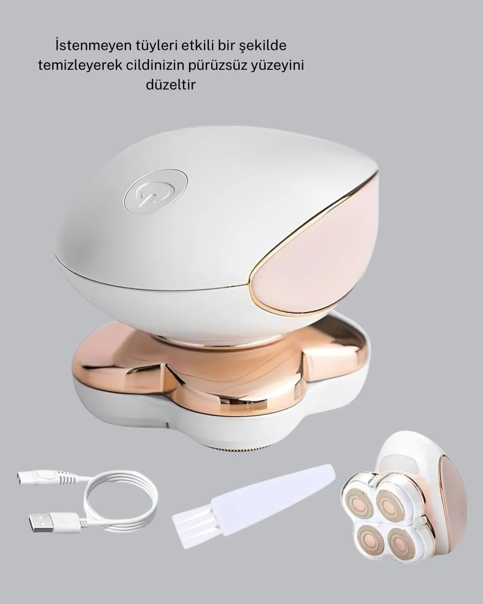 Ağrısız 4 Kesici Başlıklı Vücut Tıraş Cihazı - Koltuk Altı ve Bikini Bölgesi İçin Mükemmel