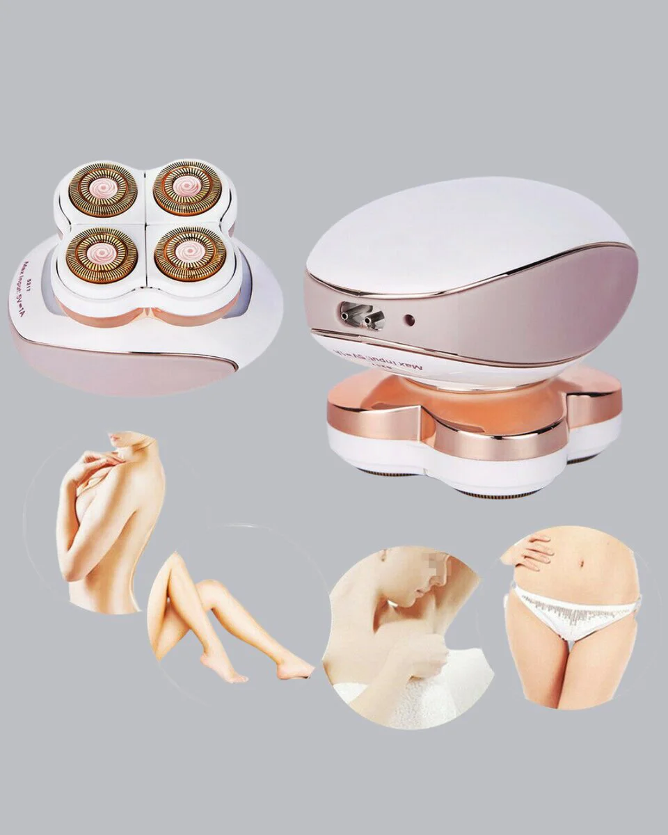 Ağrısız 4 Kesici Başlıklı Vücut Tıraş Cihazı - Koltuk Altı ve Bikini Bölgesi İçin Mükemmel