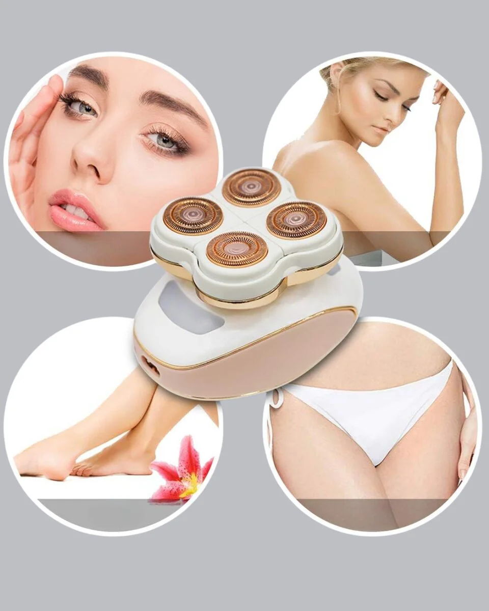 Ağrısız 4 Kesici Başlıklı Vücut Tıraş Cihazı - Koltuk Altı ve Bikini Bölgesi İçin Mükemmel
