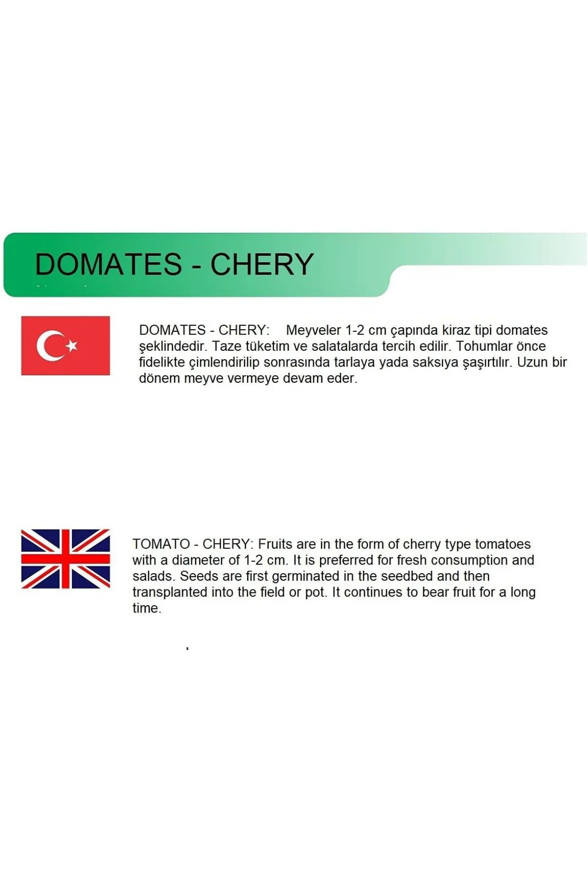 Agrodal Tarım Ata Tohumu Doğal Kahvaltılık Chery Domates 100 Adet