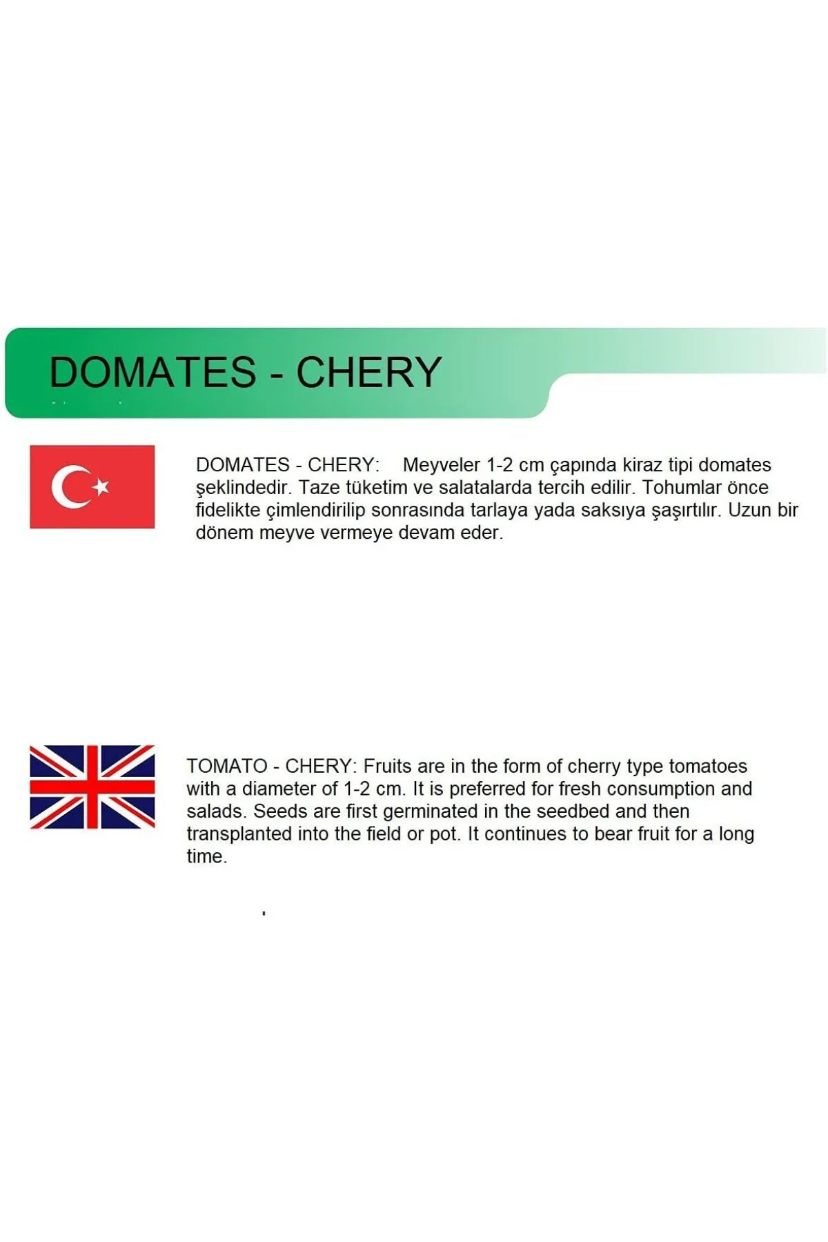 Agrodal Tarım Ata Tohumu Doğal Kahvaltılık Chery Domates 100 Adet