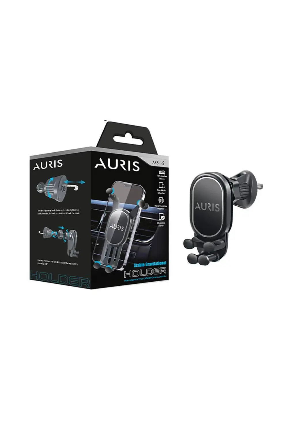 AH9 Havalandırma Izgarasına Takılan Klipsli Araç Telefon Tutucu