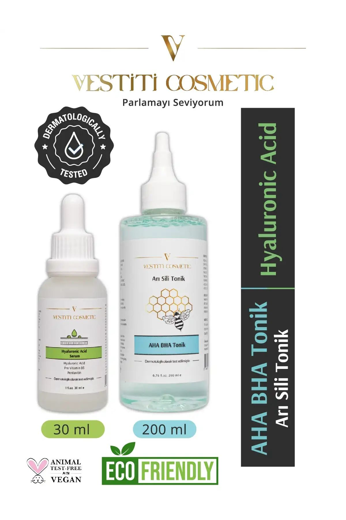 AHA BHA Tonik - Hyaluronic Acid Serum 2’li Set