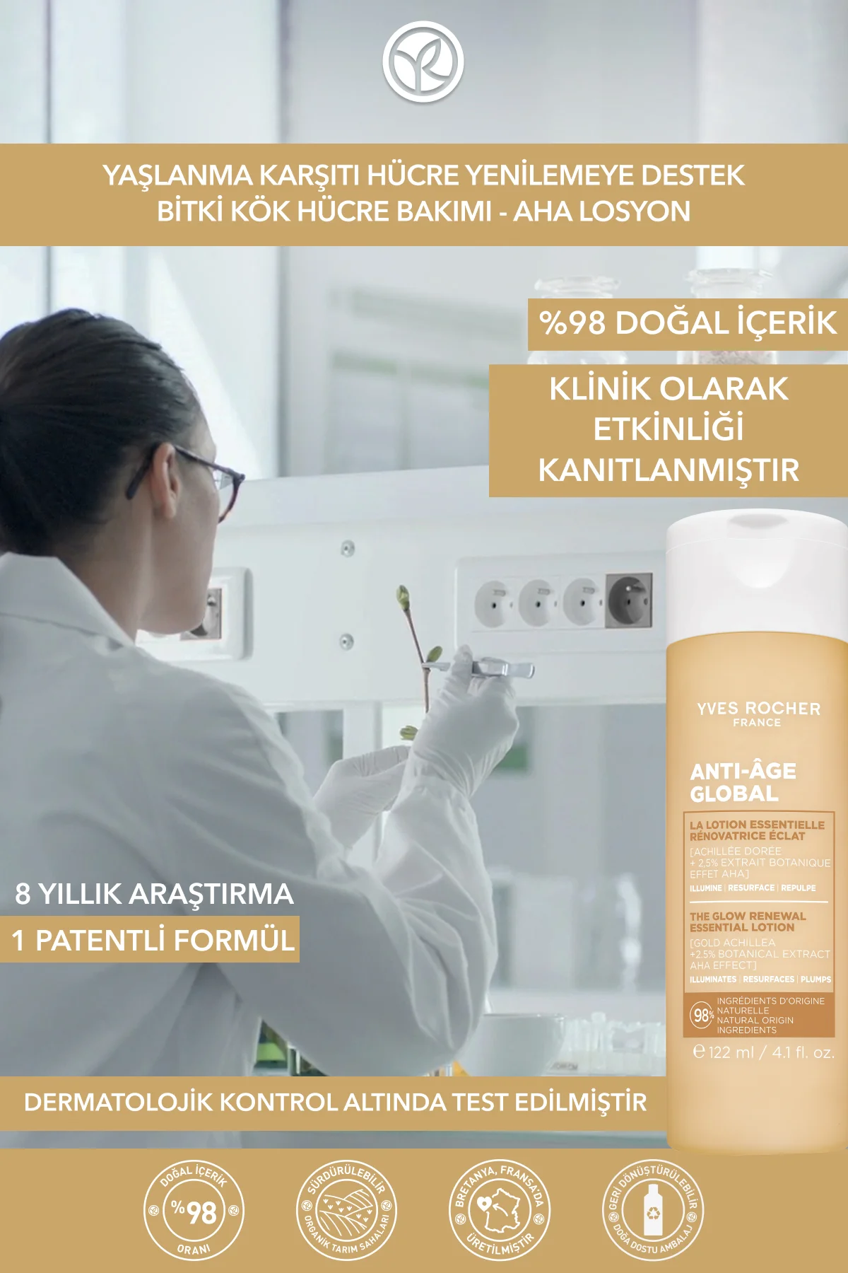 AHA Etkili Losyon-Yaşlanma Karşıtı Bitki Kök Hücre Bakımı Anti Ag