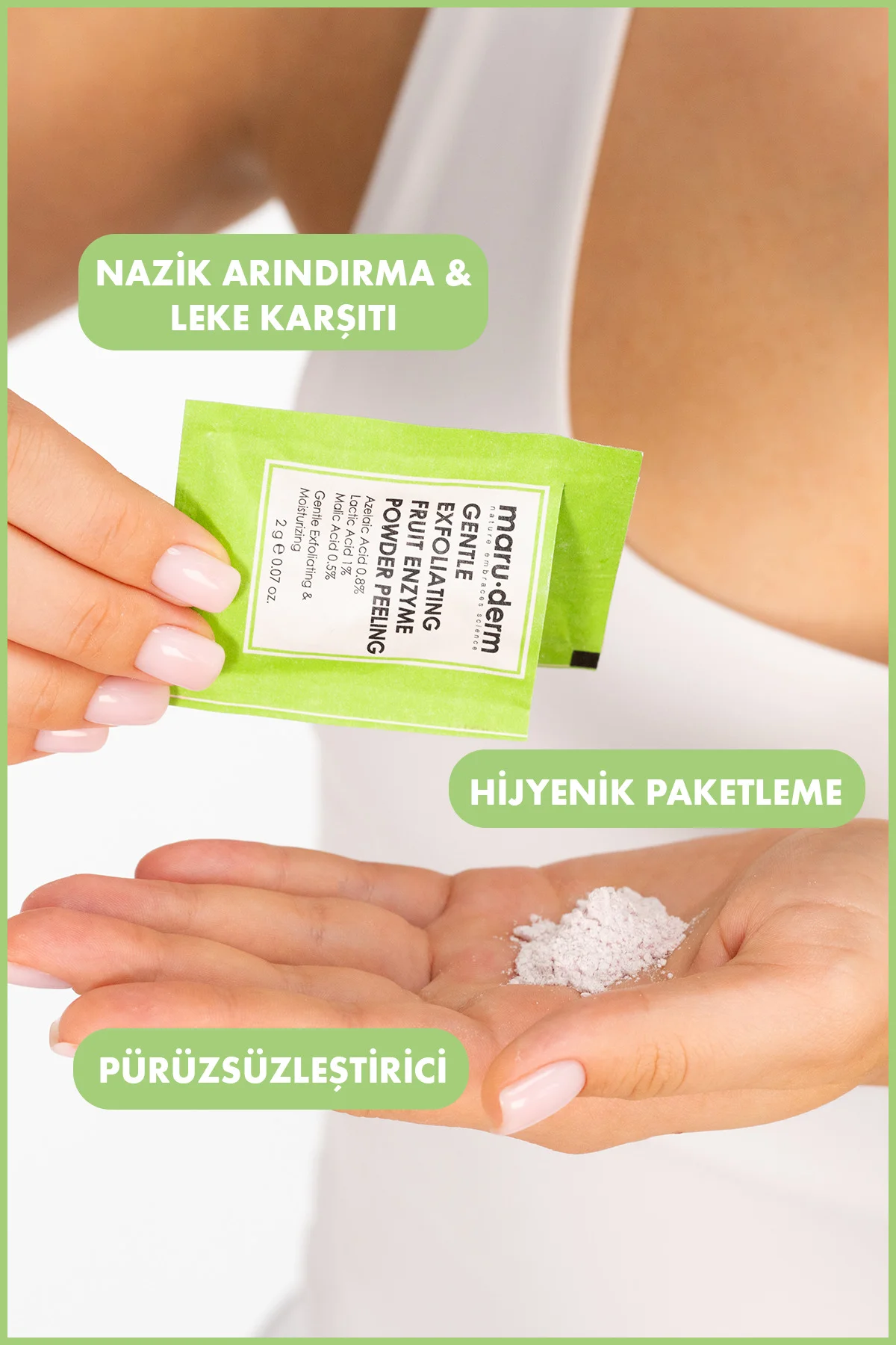 AHA Meyve Enzim Hassas Toz Peeling 60 G (Azelaik Asit 0,8%+Laktik