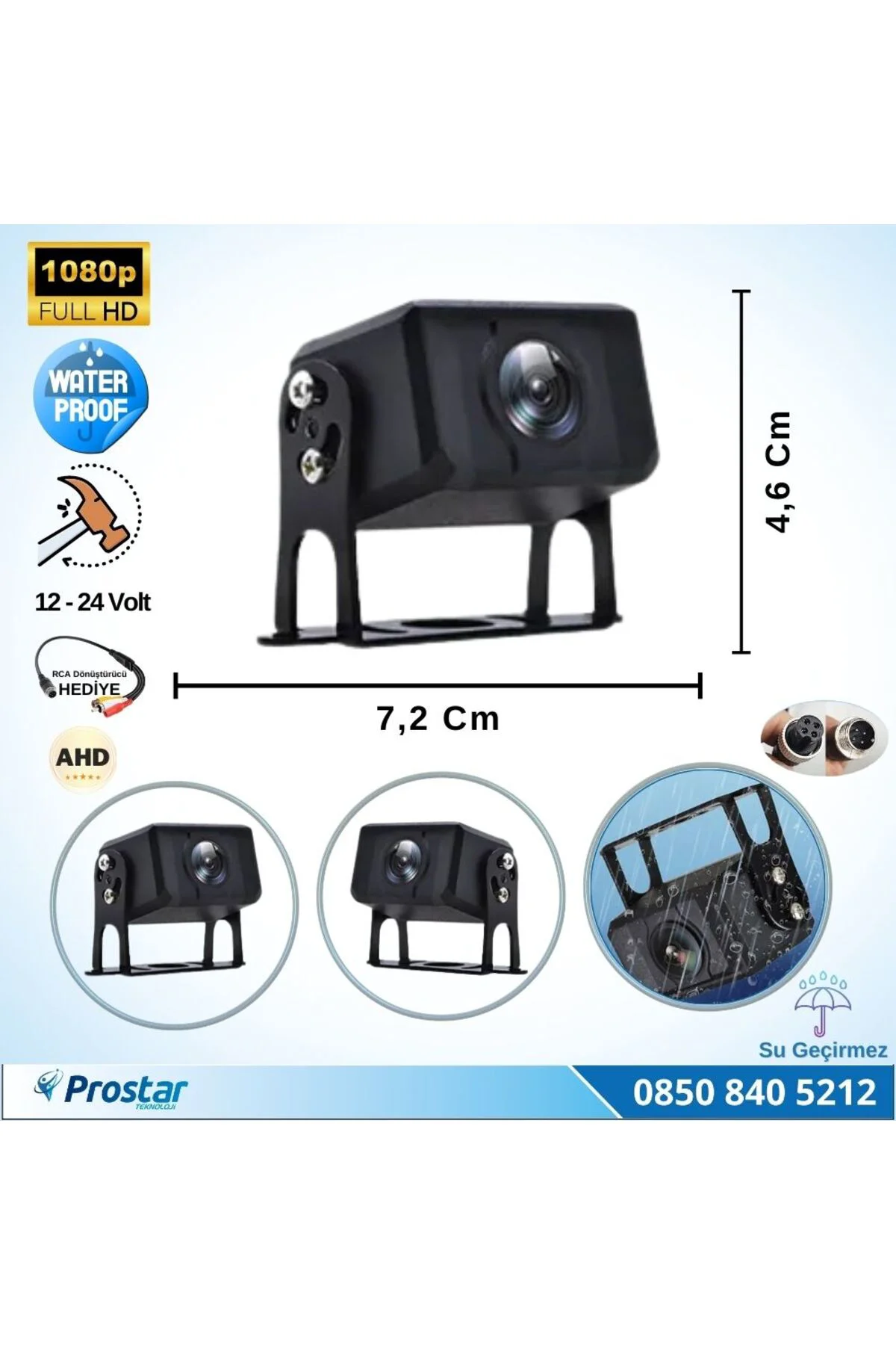 Ahd 1080P Full Hd 4Pin Starlight Plastik Kasa Gece Görüşlü Geri G