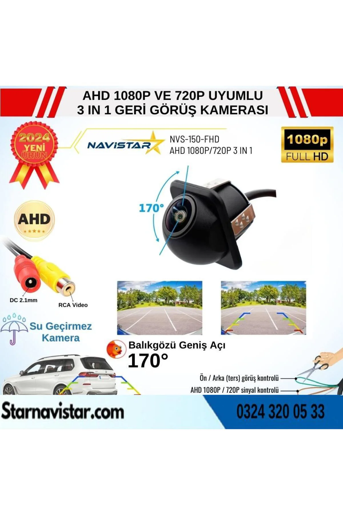 AHD 1080P ve 720P Çevrilebilir 170 Derece Balıkgözü Geniş Açılı G