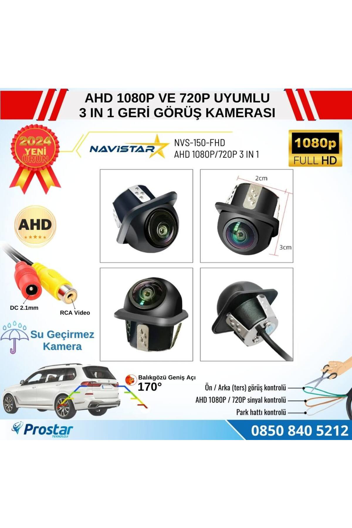 Navistar Ahd 1080P Ve 720P Çevrilebilir 170 Derece Balıkgözü Geniş Açılı G