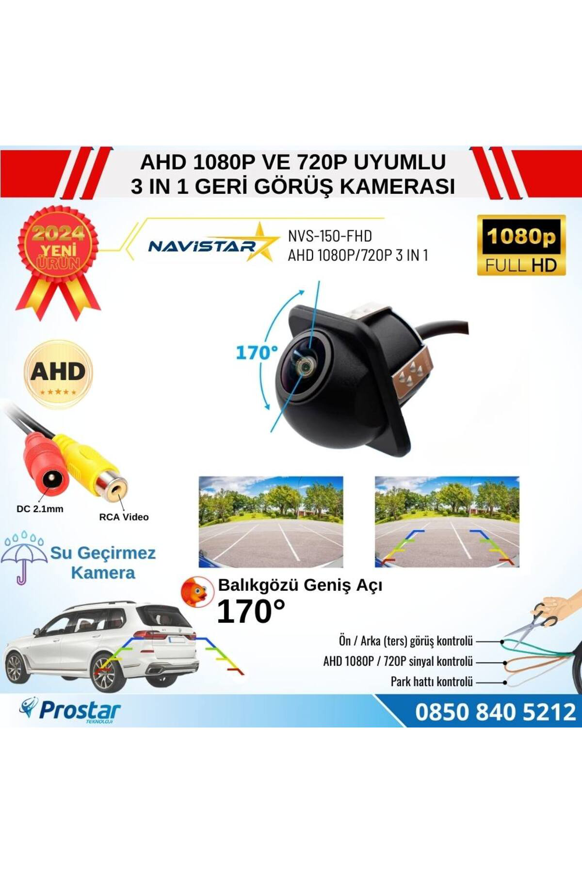 Navistar Ahd 1080P Ve 720P Çevrilebilir 170 Derece Balıkgözü Geniş Açılı G